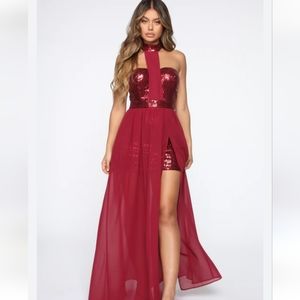 NWT Cinnamon long strapless dress